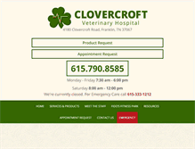 Tablet Screenshot of clovercroftvets.com